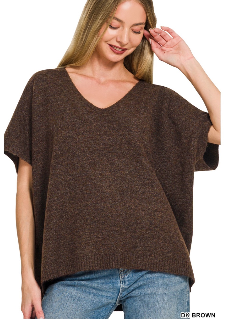 321 ❤️ Zenana V-NECK SHORT SLEEVE
SWEATER TOP